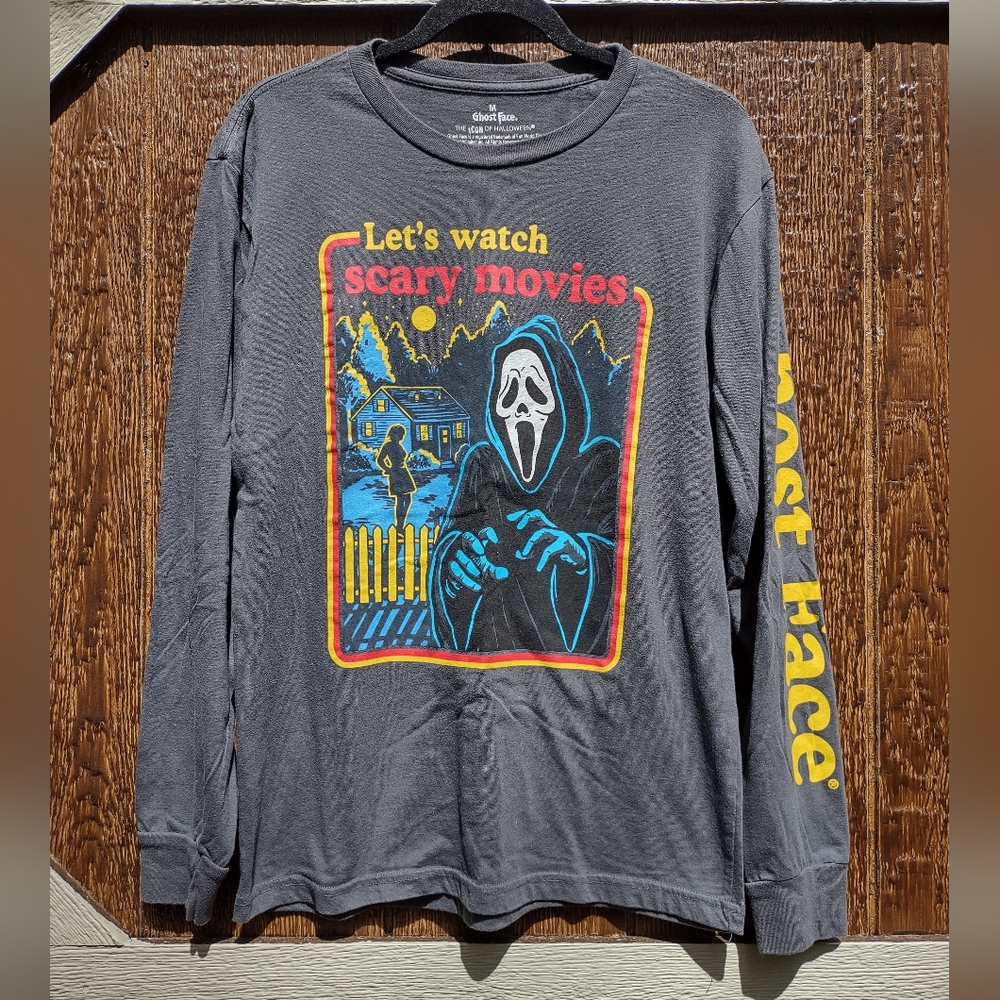 Authentic Scream Movie Ghost Face Let's Watch Scary Movies T-Shirt Size M